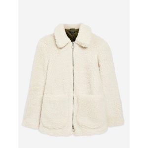 Topshop Cream Faux Shearling Zip Jacket